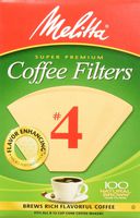 Melitta #4 Cone Coffee Filters Natural Brown #4, 100 Count