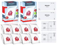 Miele FJM AirClean 3D Efficiency Vacuum Cleaner Bags -  Includes 8 Genuine Air clean  2 Genuine Super Air Clean Filter + 2 Genuine Pre-Motor Protection Filters