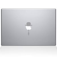 The Decal Guru Top Hat and Tie MacBook Decal Vinyl Sticker - 13" MacBook Air - Silver (1198-MAC-13A-S)