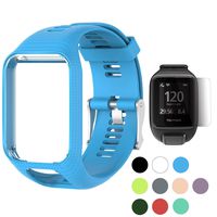 TUSITA Wristband for Tomtom Runner 2 3/Spark/Spark 3/Golfer 2/Adventurer, Replacement Silicone Band Strap Accessory (Blue)