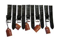 18 mm Genuine Alligator Crocodile Leather Skin Watch Strap Band (Black)