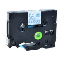 GREENCYCLE Adhesive Blue on Clear Label Tape Compatible for Brother TZE-133 TZe133 TZ133,1/2 Inch,PT-D210 Labeling Maker (1PK TZ133)