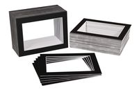 Golden State Art, Pack of 200 5x7 BLACK Picture Mats Mattes with WHITE Core Bevel Cut for 4x6 Photo
