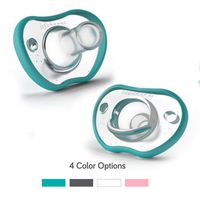 Nanobebe Pacifiers 0-3 Month - Orthodontic, Curves Comfortably with Face Contour, Award Winning for Breastfeeding Babies, 100% Silicon - BPA Free. Perfect Baby Registry Gift 2pk,Teal