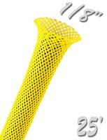 Electriduct 1/8" PET Expandable Braid Sleeving Flexible Wire Mesh Sleeve - 25Ft (Yellow)