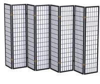 Panel Shoji Screen Room Divider 3 - 10 Panel 8 pnael, Black,