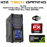IOZ TECH VALS Custom Budget Gaming Desktop PC For High FPS Latest Graphics Card GTX 1050 AMD FX 4300 Quad Core 8GB RAM 1TB Hard Drive PUBG COD and ALL NEW GAMES EPIC SETTING 50+ FPS LED TOWER COMPUTER