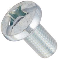 Steel Machine Screw, Zinc Plated Finish, Pan Head, Phillips Drive, Meets ASME B18.6.3, 2" Length, Fully Threaded, 1/4"-20 UNC Threads (Pack of 50)