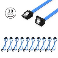 Sata cable TXLOVE 18 Inch SATA III 6.0 Gbps Data Cable with Locking Latch and 90-Degree Plug, 10x Sata Cable Blue