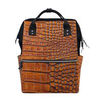 Diaper Bags Backpack Purse Mummy Backpack Fashion Mummy Maternity Nappy Bag Cool Cute Travel Backpack Laptop Backpack with Brown Crocodile Leather Print Daypack for Women Girls Kids