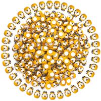 YGDZ Tiny Wooden Bee, 200 Pack Self-Adhesive Wood Bumble Bees Flatback Embellishment for Crafts Scrapbooking DIY Party Decor