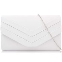 Milisente Evening Bag for Women, Suede Envelope Evening Purses Crossbody Shoulder Clutch Bag (White)