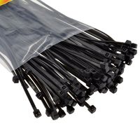 kenable Black Cable Ties 200mm x 2.5mm Nylon 66 UL Approved Pack of 100