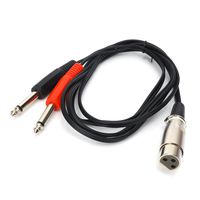 SiYear XLR 3Pin Female to 6.35mm Mono male 1/4 inch Audio Y Splitter Cable, 1 XLR Female to 2 Dual 6.35mm 1/4" Male Stereo Mic Audio Converter Adapter Cable(5ft/1.5m)