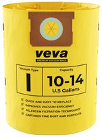 VEVA 10 Pack Premium Vacuum Filter Bags Type I 9067200 Work with Shop Vac 10-14 Gallon Vacuum, Part # SV Shopvac Shop-vac 90672