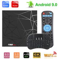 Android TV Box Android 9.0 OS Smart TV 2GB 16GB T95 MAX Support USB 3.0 2.4GHz WiFi 3D 4K Full HD H.265 100M Ethernet Android Mini PC with Wireless Keyboard Remote TTV Box
