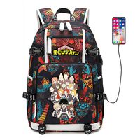 My Hero Academia Anime Boku no Hero Academia Cosplay Backpack Daypack Bookbag Laptop School Bag with USB Charging Port (Color 7A)