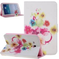 Galaxy Tab 3 Lite 7.0 Case,Butterfly Fairy and Flower Inlaid Shiny Glitter Diamond Pu Leather Flip Protective Case Cover for Galaxy Tab 3 Lite 7.0 SM-T110 / T111 7.0 Inch Tablet,Colorful Flower