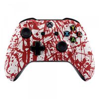 eXtremeRate Blood Spatter Faceplate Cover, Soft Touch Front Housing Shell Case, Comfortable Soft Grip Replacement Kit for Microsoft Xbox One X & One S Controller