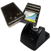 2 Pack Replacement for Vertex FNB-V57 Battery + Charger - Compatible with Vertex FNB-83 Two-Way Radio Battery and Charger (1600mAh, 7.2V, NI-MH)