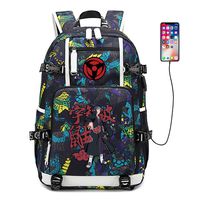 Anime Naruto Cosplay Backpack Daypack Bookbag Laptop Bag School Bag with USB Charging Port (Color 8)