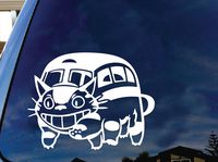 CATBUS MY NEIGHBOR TOTORO STUDIO GHIBLI- VINYL DECAL STICKER FOR CAR TRUCK SUV MACBOOK LAPTOP NOTEBOOK CAR WINDOW 6 INCH WHITE COLOR