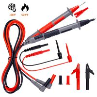 KAIWEETS Soft Silicone Electrician Test Leads Kit CAT III 1000V & CAT IV 600V with Alligator Clips and Needle Probe for Fluke/AstroAI/INNOVA Multimeter Electronic Clamp Meter