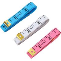 Measuring Tape, Tape Measure for Body 3 Pack Double Scale Measurement Tape for Sewing, Body, Tailor 60 Inch/ 150 cm, White, Blue and Pink
