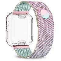 jwacct Stainless Steel Bands Compatible with Apple Watch Band 40mm - with Full Screen Protector for iWatch Series 4/5 - Adjustable Metal Magnetic Strap in 8 Classy Colors (Colorful)