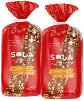 Sola Sweet Oat Bread - Low Carb, Low Calorie, Reduced Sugar, 5g Protein Per Slice - 14 OZ Loaf of Sandwich Bread (Pack of 2)