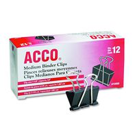 ACCO Binder Clips, Medium, 1 Box, 12 Clips/Box (72050)