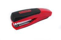 Ergonomic Full Strip Desktop Stapler, PraxxisPro Ionic Grip Office Stapler (Red)