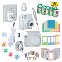 Fujifilm Instax Mini 9 Instant Film Camera Bundle with Over 15 Accessories | 100 Sheets of Instant Film + Mini Nine Leather Case + Photo Album + Lens Filters + Mini Frames + More