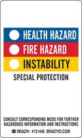 Brady 121446 B7569 Blank NFPA Label, 3 x 5" Size