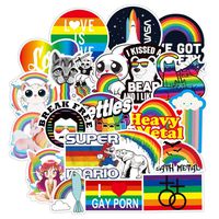 Rainbow Gay Pride Laptop Stickers - Cute Waterproof Decal for Water Bottle Refrigerator Luggage Case Bicycle Hydro Flask, Vinyl Patches for Friends Lover Women Men Kids Teens, 105pcs