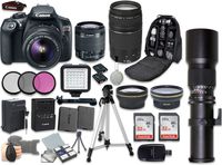 Canon EOS Rebel T6 DSLR Camera Bundle with EF-S 18-55mm f/3.5-5.6 IS II Lens + Canon EF 75-300mm f/4-5.6 III Lens + Professional Complete Accessory Bundle (20 Items)