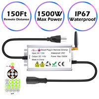 ADust Outdoor Dimmer, RF Plug-in Outdoor Dimmer Switch, Wireless Remote Control Dimming Controller - 1500W Power/IP68 Waterproof/150FT Range/Timer Control/3 Prong Outlet for Dimmable LED String Lights