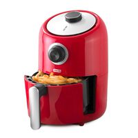 Dash Compact Air Fryer 1.2 L Electric Air Fryer Oven Cooker with Temperature Control, Non Stick Fry Basket, Recipe Guide + Auto Shut off Feature - Red