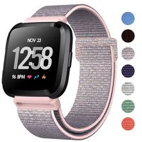 HAPAW Nylon Bands Compatible with Fitbit Versa/Versa 2, Soft Adjustable Breathable Sport Replacement Strap Band Accessories Wristband Women Man for Versa Smartwatch