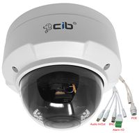 CIB 5 Megapixel Lens 2.8-12mm 3X Motorized Focus, Manual Pan/Tile Control IP Dome H264/H265 IP67 Network Camera, Audio in and Out - NCJ5M2812-AWF