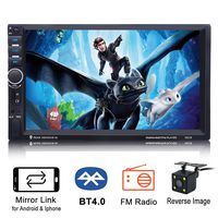 CARED 7inch Car MP5 Player,Touch Screen,Universal Double din Car Audio,Bluetooth Car Stereo Receiver,Steering Wheel Control,Digital LCD Monitor, Rear View Camera,Bluetooth/MP3/USB/SD,Wireless Remote