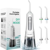 Water Flosser, Akunbem Professional Water Flosser Cordless with DIY Mode Portable Rechargeable Dental Oral Irrigator 300ML IPX7 Waterproof Water Flossing for Home Travel, Braces Bridge