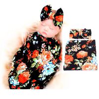 Galabloomer Newborn Receiving Blanket Headband Set Flower Print Baby Swaddle Receiving Blankets