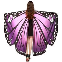 Hemlock Butterfly Shawl, 2019 New Womens Halloween Christmas Print Wings Shawl Cape Scarf Fairy Poncho Shawl Wrap Costume Accessory (Purple)