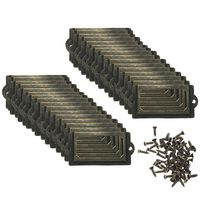 Adiyer [32 Pack] Antique Bronze Office Library File Drawer Cabinet Card Tag Label Holder Metal Frame 70mm x 33mm