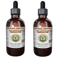 2-in-1! Wild Lettuce & Passion Flower Glycerite, Organic Wild Lettuce (Lactuca Virosa) & Passion Flower (Passiflora Incarnata) Alcohol-Free Liquid Extract, Hawaii Pharm Trusted Brand, 2x2 oz