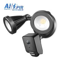 ANNKE Floodlight Camera 1080P AI Wireless WiFi Home Security System with PIR Motion Detection HD Live Streaming, 2 Way Talk and Siren Alarm, Cloud Storage Available with APP Alarm Push