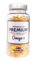 Norwegian Premium Omega-3 by P.T-Johannessen Salmon Fish Extra Virgin not from Concentrate burpless Oil. Made in Norway. (Set of 3 (120 Capsules))
