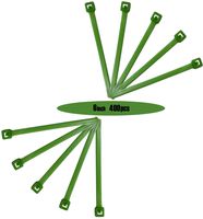 LiveZone 6" 2.5 X150MM Heavy Duty Self Locking Nylon Cable Zip Ties Straps,4X100 Pcs 6-Inches, Green