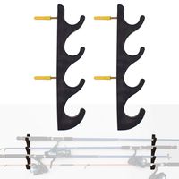 YYST Horizontal Fishing Rod Storage Rack Holder Wall Mount - Hold 4 Fishing Rods W Screws - No Fishing Rod